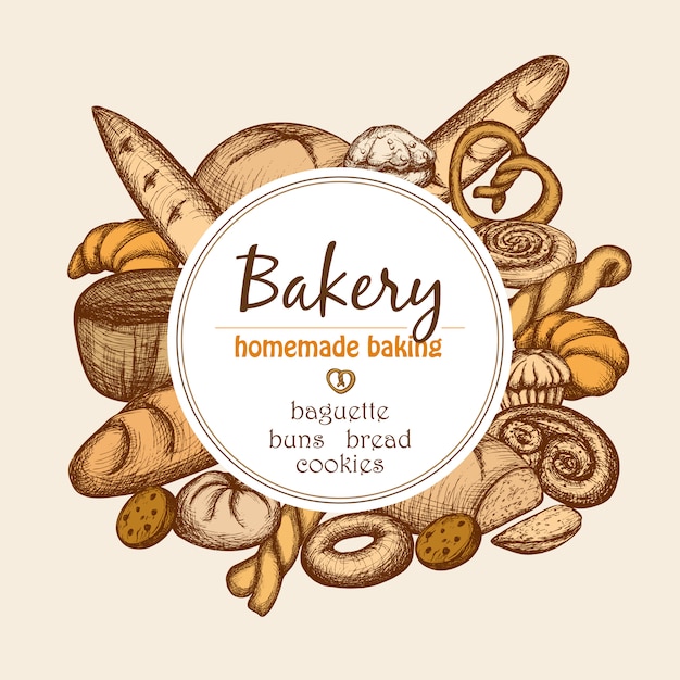 Free Vector vintage bakery frame