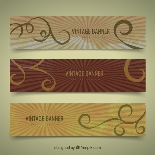 Free Vector vintage banners collection