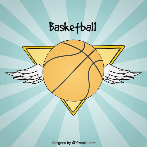 Free Vector vintage basketball wing background with wings