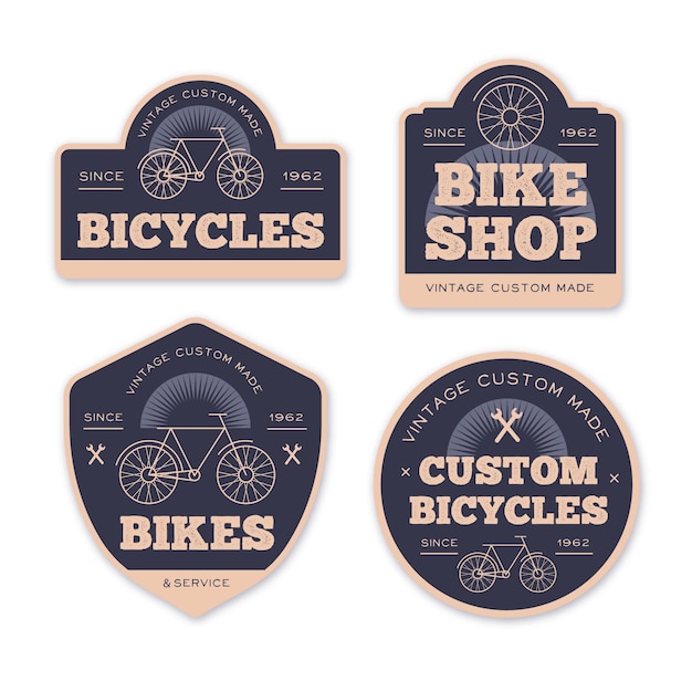 Vintage bike logo collection