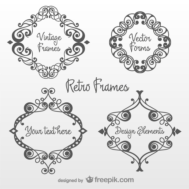 Free Vector vintage black frames