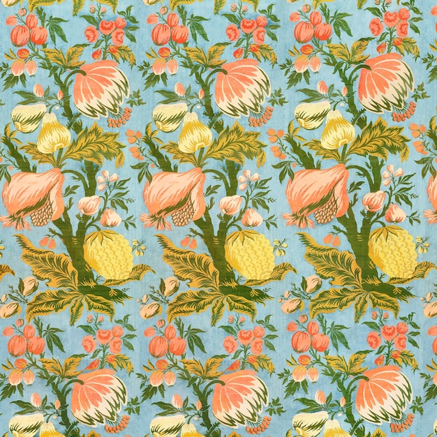 Free Vector vintage blue floral pattern background