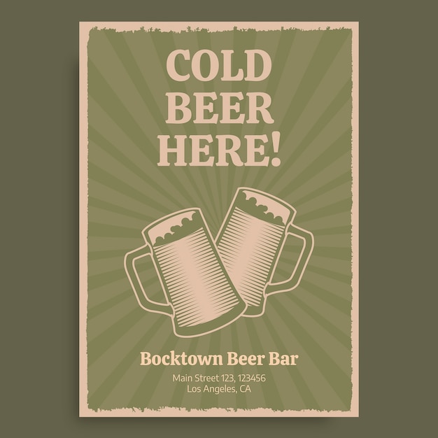 Vintage bocktown beer poster template