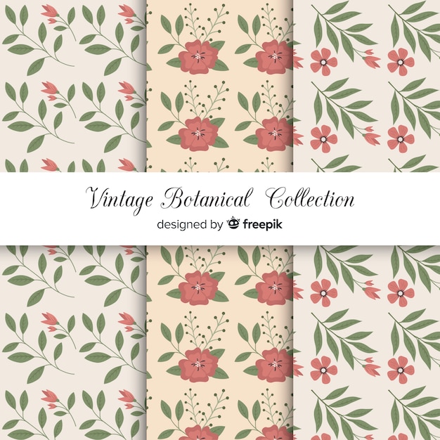 Free Vector vintage botanical pattern