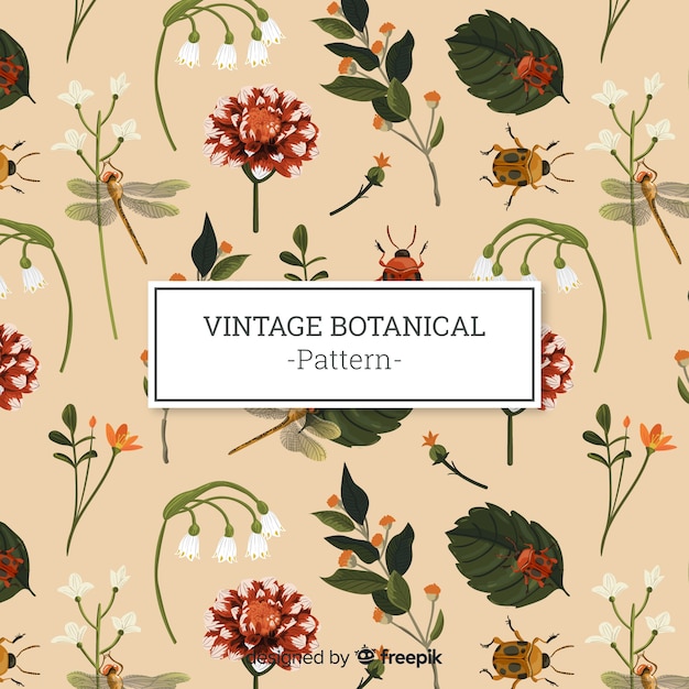 Free Vector vintage botanical pattern