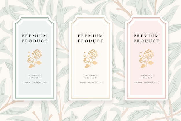 Free Vector vintage botanical tag label