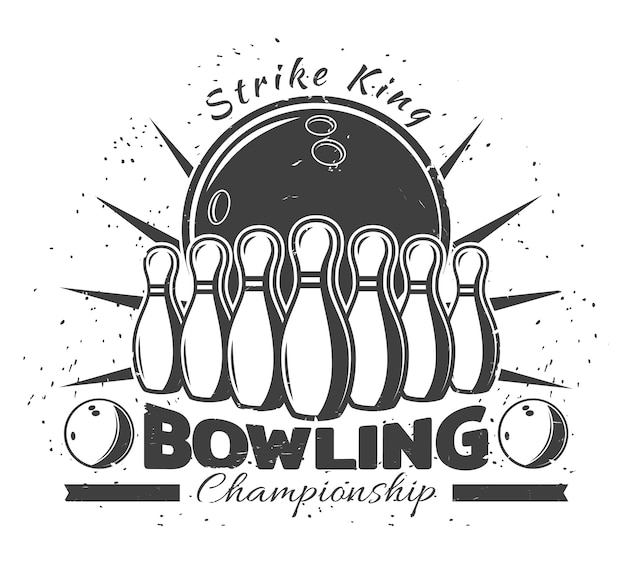 Free Vector vintage bowling club template