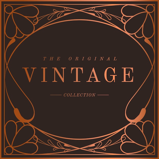 Free vector vintage bronze art nouveau badge vector