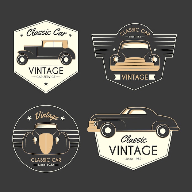 Free Vector vintage car logo collection concept