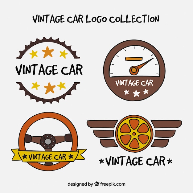 Free Vector vintage car logo collection