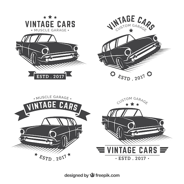 Free Vector vintage car logo collection