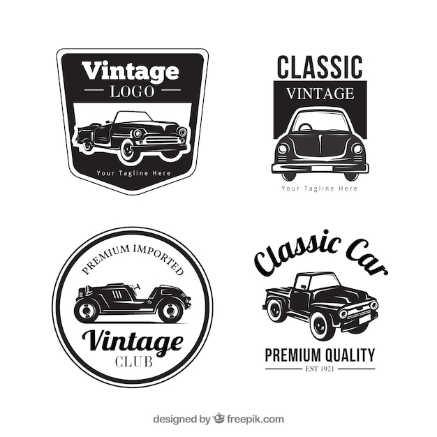 Free Vector vintage car logo collection