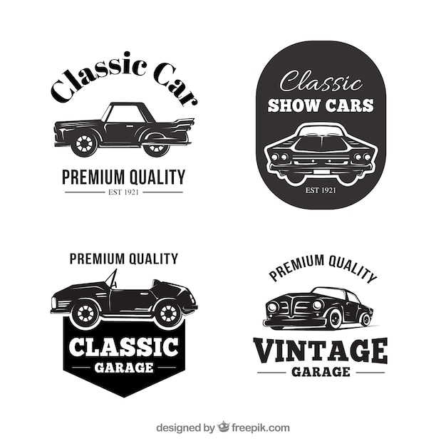 Free vector vintage car logo collection