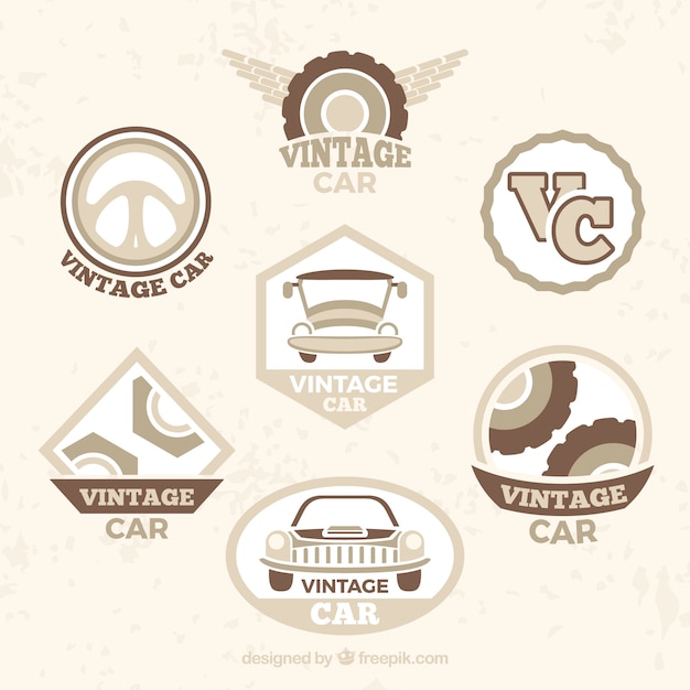 Vintage car logo collection