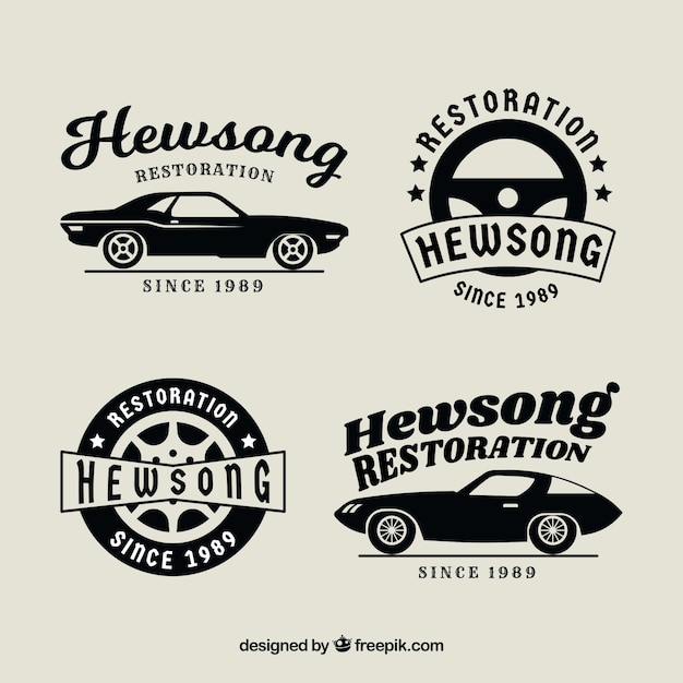 Free Vector vintage car logo collection