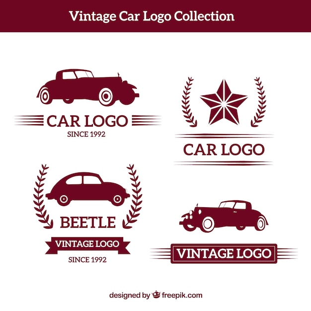 Free Vector vintage car logo collection