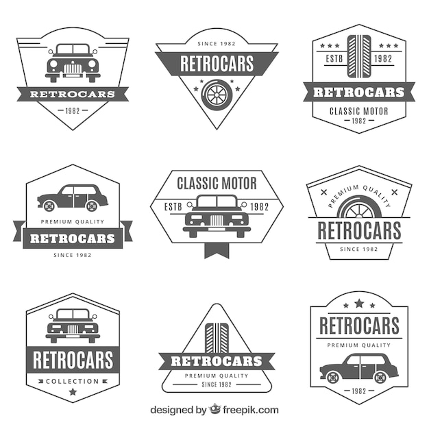 Free Vector vintage car logo collection