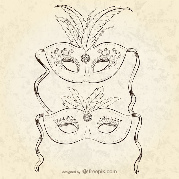 Free Vector vintage carnival masks