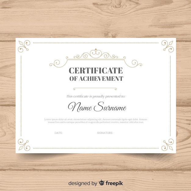 Vintage certificate template