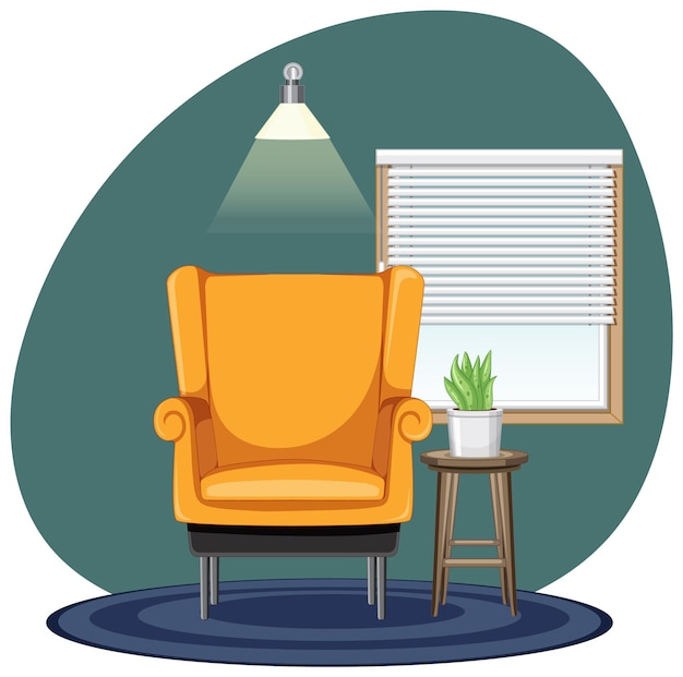 Free Vector vintage chair at home