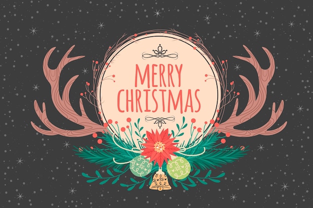 Free vector vintage christmas background with globes