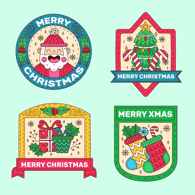 Vintage christmas badge collection