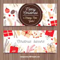 Free vector vintage christmas banners