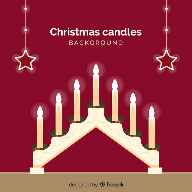 Free Vector vintage christmas candle background