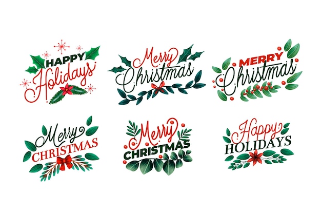 Vintage christmas labels set