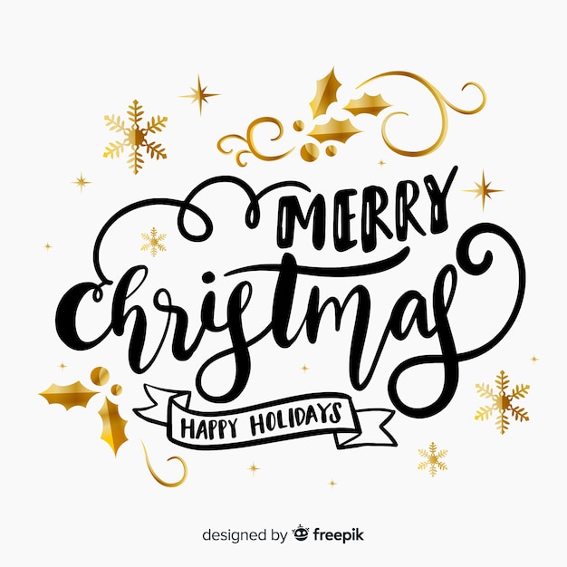 Free Vector vintage christmas lettering