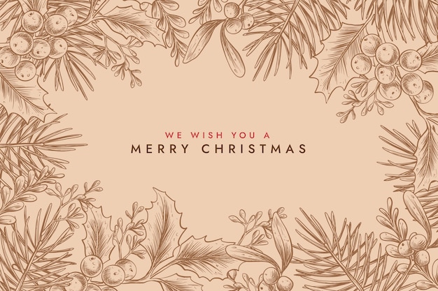 Vintage christmas tree branches background