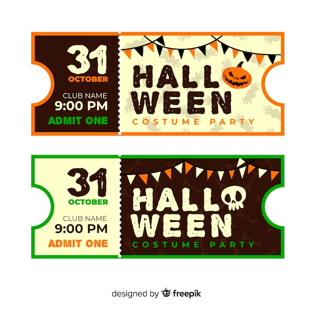 Vintage cinema tickets for halloween