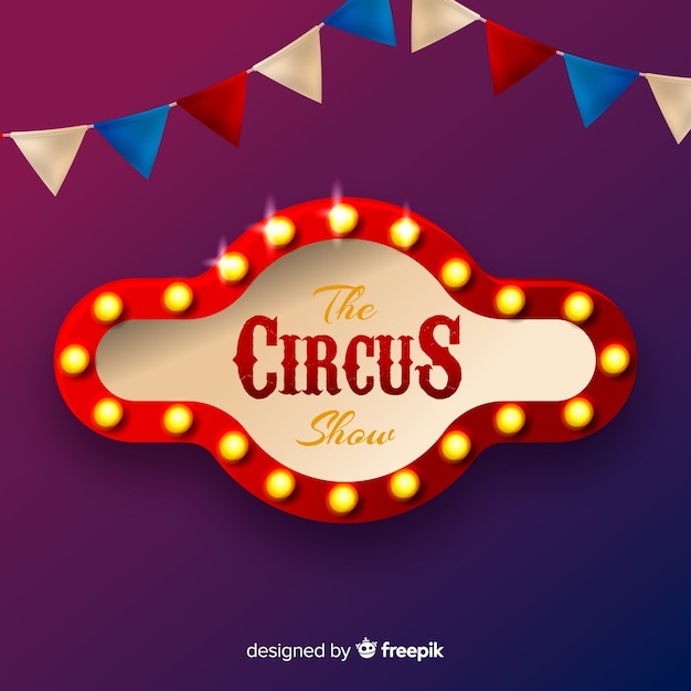 Free Vector vintage circus light sign background