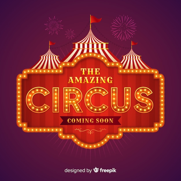 Free Vector vintage circus light sign