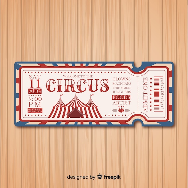 Free Vector vintage circus ticket