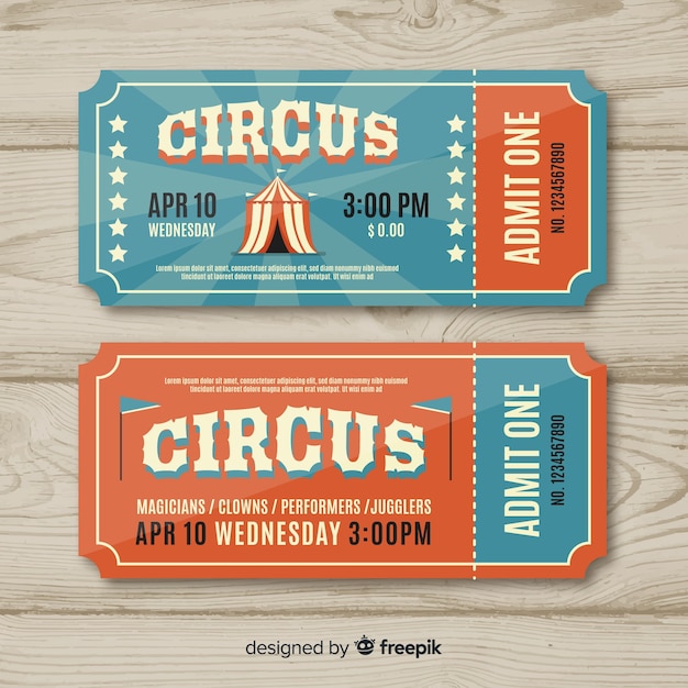 Vintage circus ticket