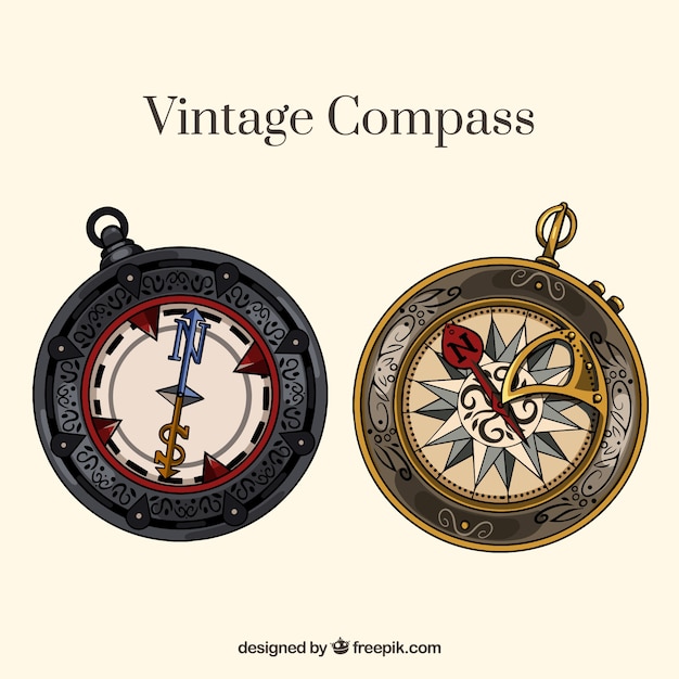 Free vector vintage compass collection