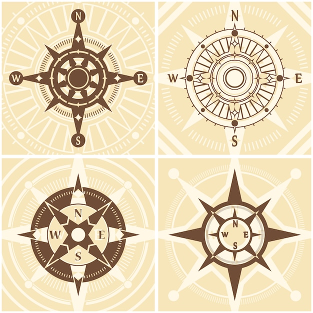 Free vector vintage compass set