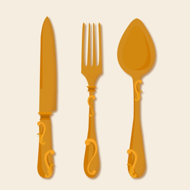 Free Vector vintage cutlery set