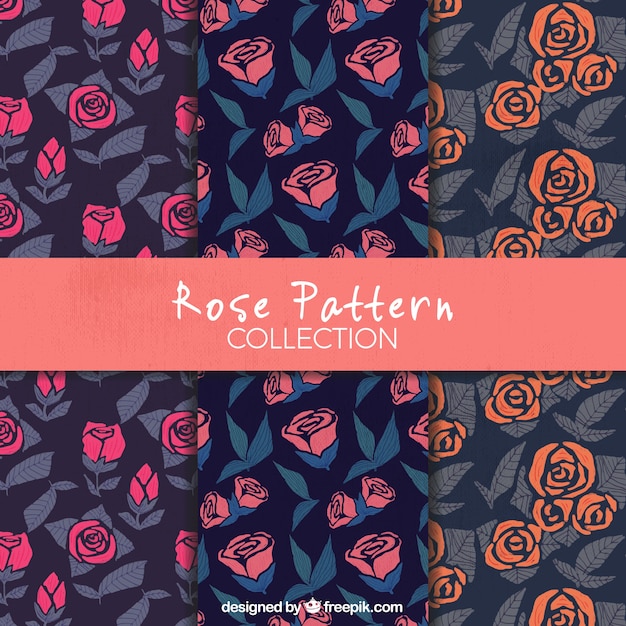 Free vector vintage decorative patterns of roses