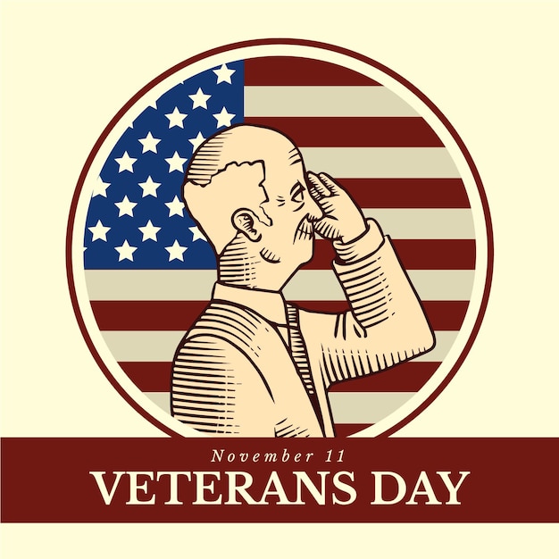 Free Vector vintage design veterans day event