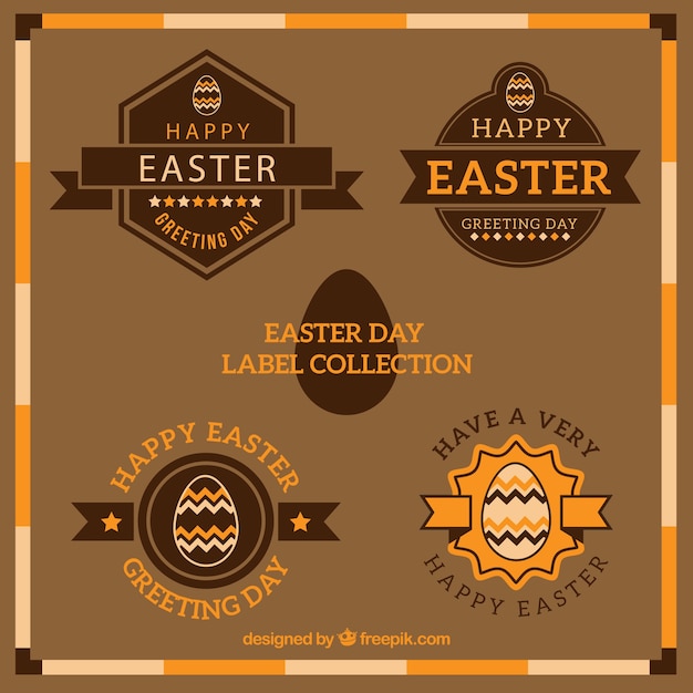 Free Vector vintage easter label collection