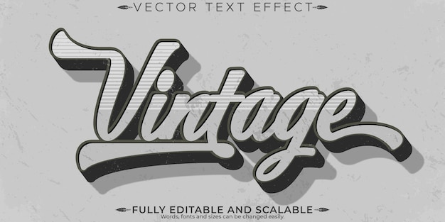 Free Vector vintage editable text effect editable retro and nostalgic text style