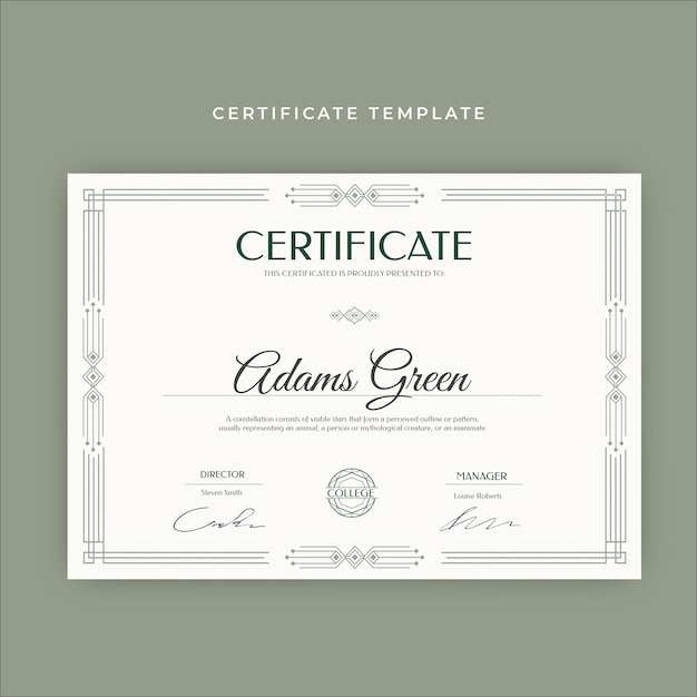 Vintage elegant graduation certificate