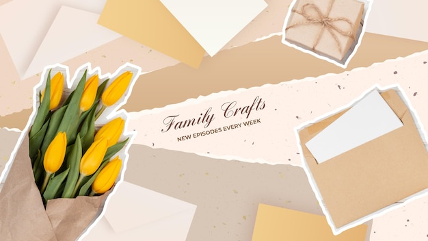 Free Vector vintage family youtube channel art