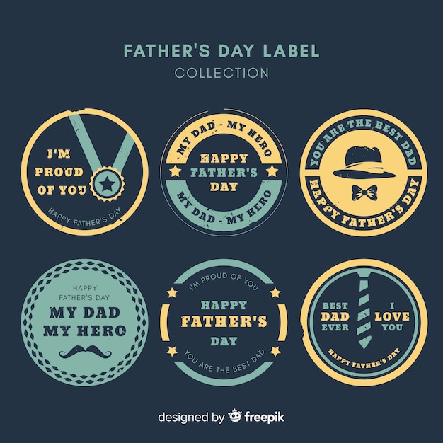 Free Vector vintage father's day badge collection