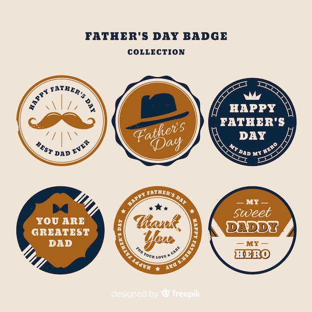 Free vector vintage father's day badge collection