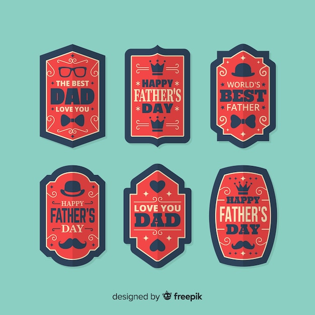 Free vector vintage father's day badge collection