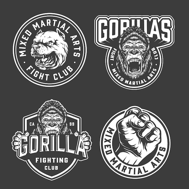 Free vector vintage fight club emblems