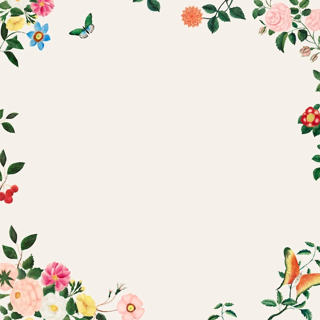 Vintage floral frame illustration 